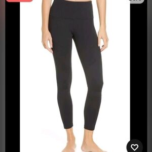 Zella High-Waisted Ribbed Black Moto Leggings Size Small